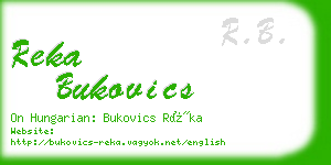 reka bukovics business card